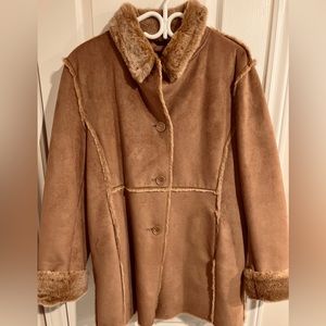Ladies Faux Shearling (Large) UTex Design Jacket in Camel/Tan Colour.
